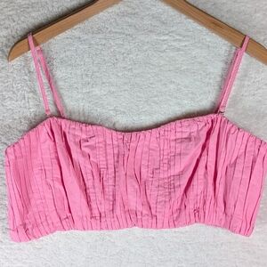 294-Anthropologie Pink Pleated Women's Top/Bralette